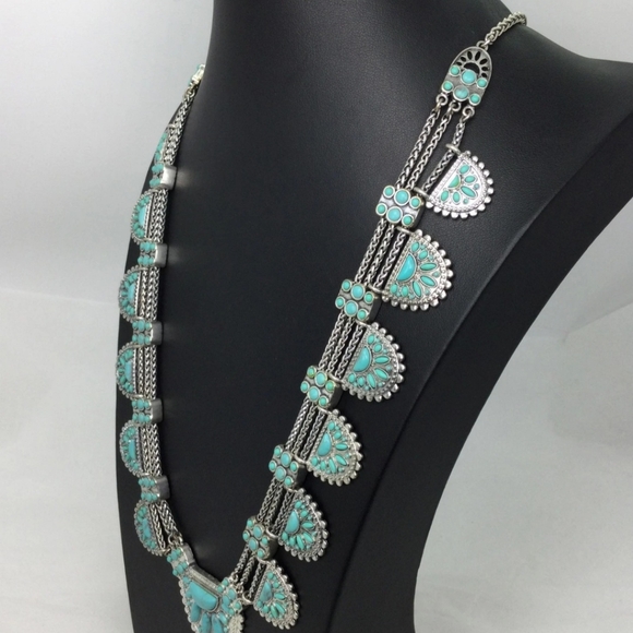Lucky Brand Aqua and Silver Statement Necklace - Picture 2 of 10
